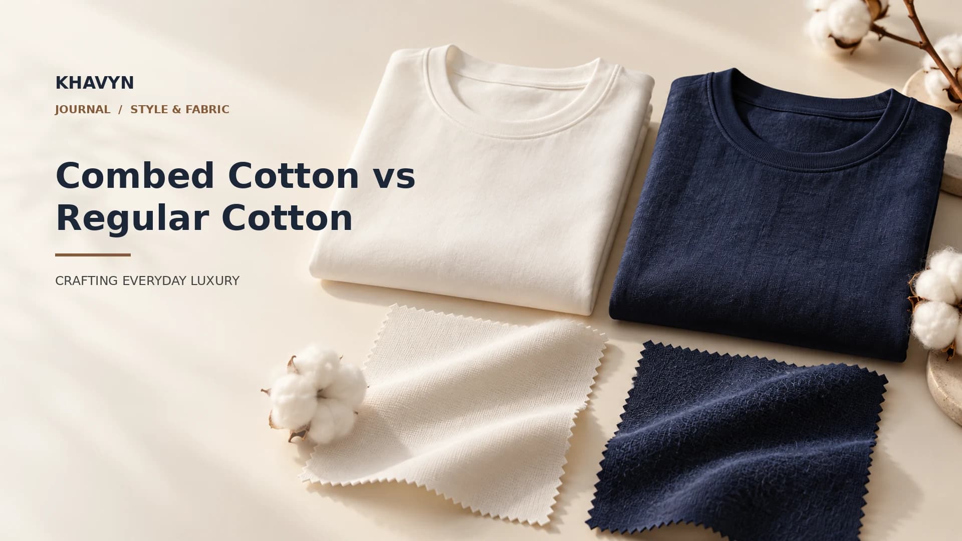 100% combed cotton premium KHAVYN T-shirt fabric close-up