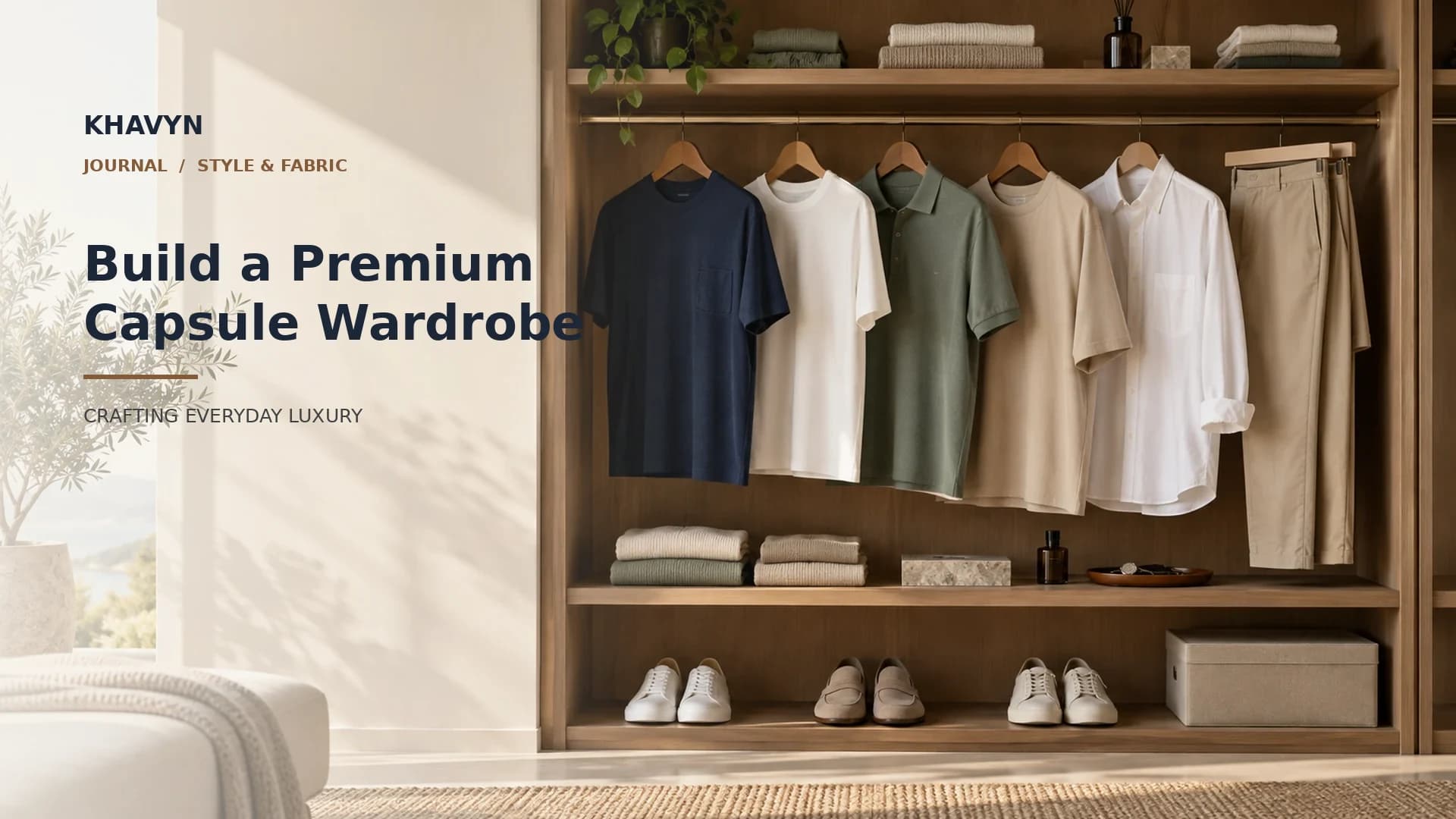 Premium men's capsule wardrobe with T-shirts polo and Oxford shirts