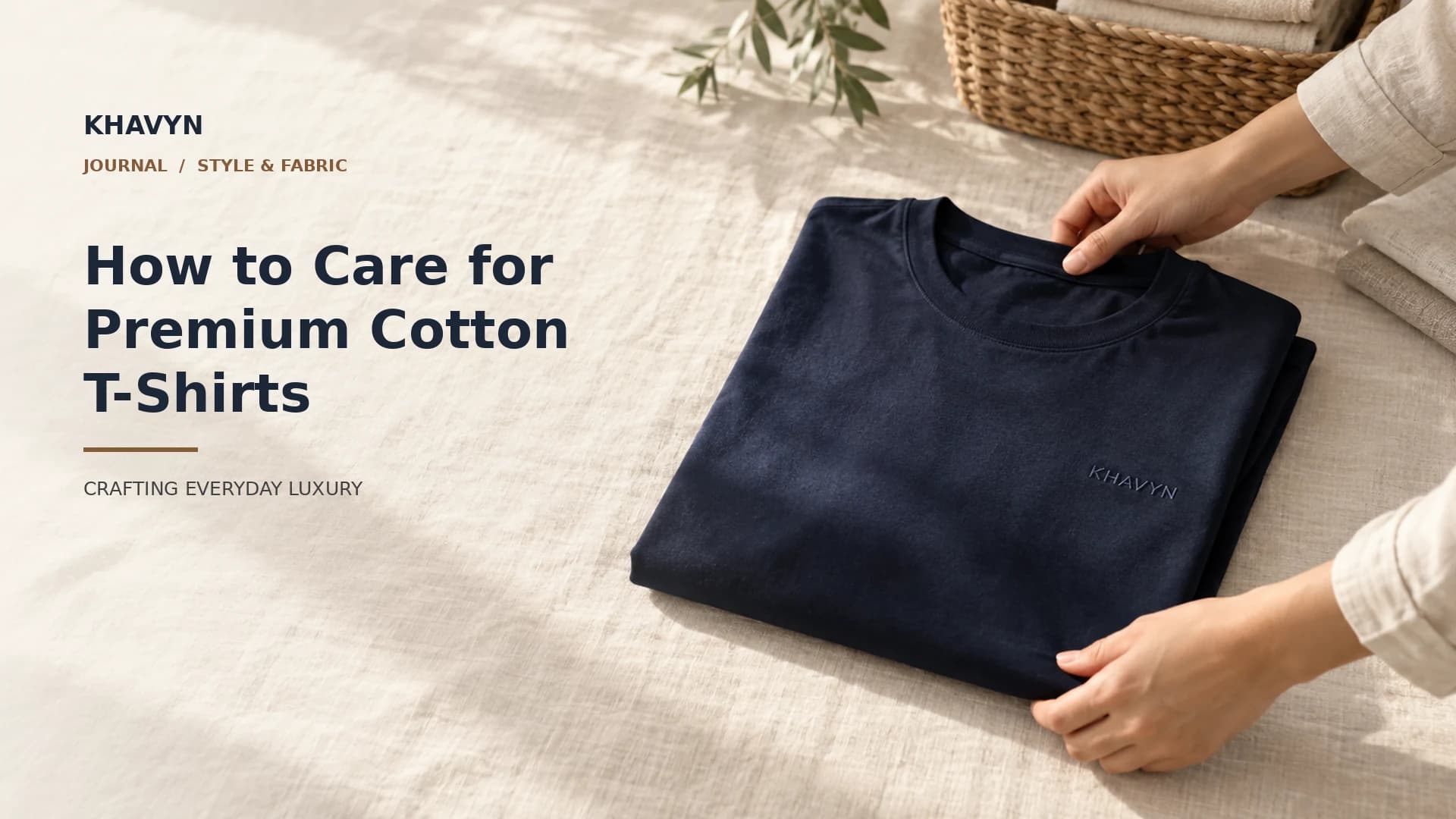 Premium cotton T-shirt care and folding guide